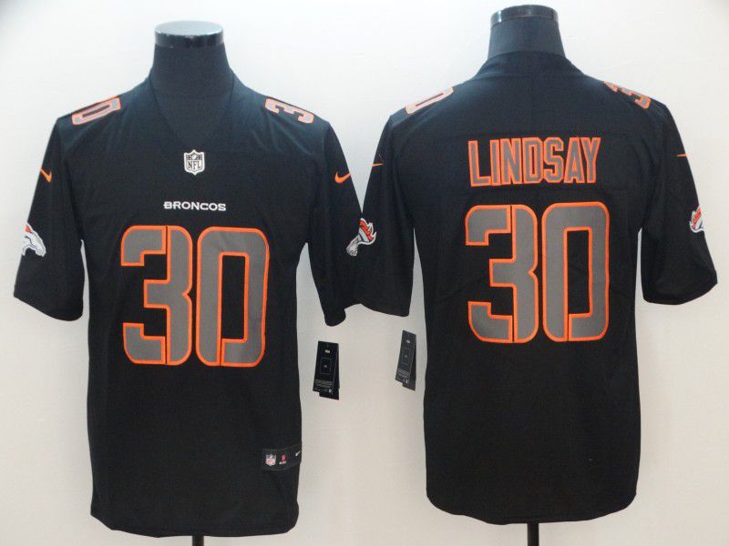 Men Denver Broncos 30 Lindsay Nike Fashion Impact Black Color Rush Limited NFL Jersey